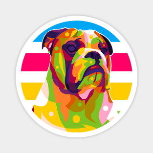 Pitbull Dog Bad Expression Colorful Pop Art Magnet